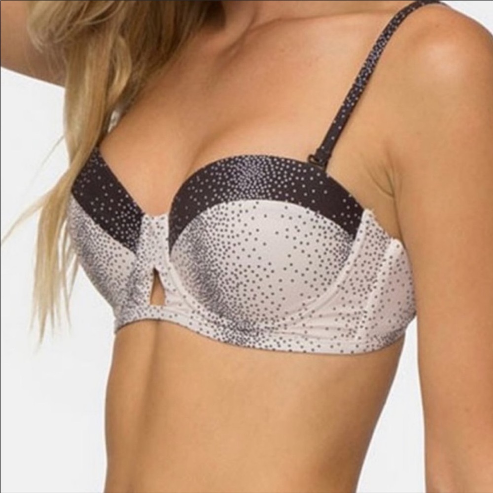 Tavik Corsica Polka Dot Push-Up Padded Balconette Bikini Underwire Top NWT
